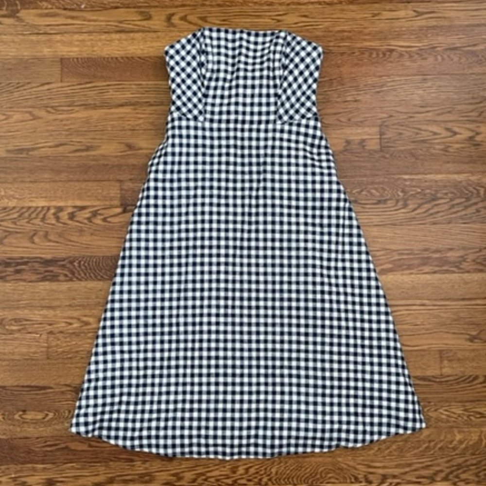 Draper James Blue Gingham Strapless Dress, 4